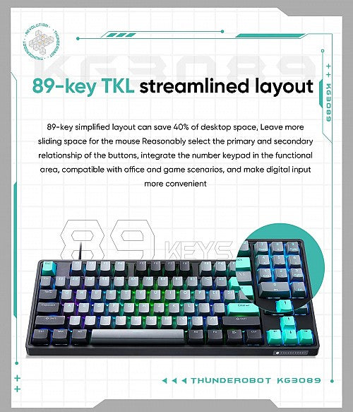 Thunderobot KG3089 Wired Mechanical Keyboard Red switch Black Thunderobot KG3089 Wired Mechanical Keyboard Red switch Black